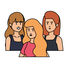 group of businesswomen avatars characters