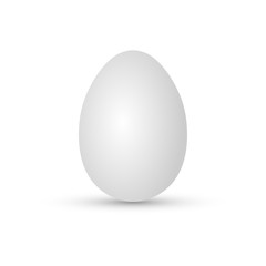 Realistic white egg. Vector image. Isolated object on white background. Isolate.