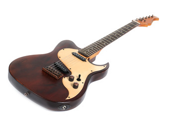 Fototapeta premium Electric guitar on white background. Musical instrument