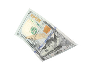 Obraz na płótnie Canvas One dollar banknote on white background. National American currency