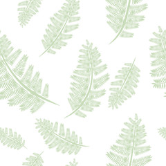 Fern frond silhouettes seamless pattern. Floral print.