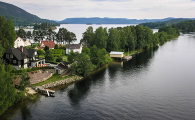 Fototapeta na wymiar Fjords and lakes of Norway