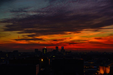 Fototapeta na wymiar Spectacular sunset over Berlin