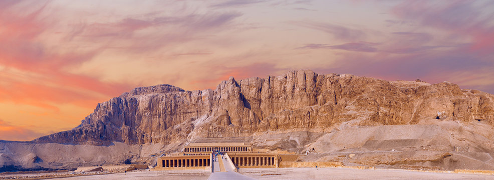 Temple of Queen Hatshepsut, View of the temple in the rock in Egypt	