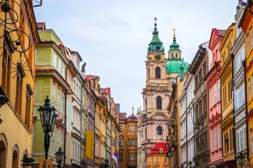 Foto auf Glas Cozy streets of Old Town Prague, Czech Republic. © Olena Zn