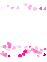 Obraz na płótnie Canvas Hearts confetti flying vector background graphic design.