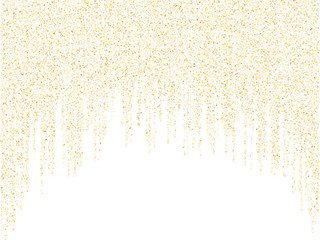 Garland border gold glitter vector background illustration.