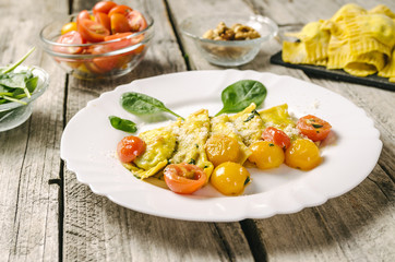 Delicious homemade ravioli pasta