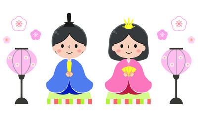 かわいいひな人形/おひなさま/ひな祭り