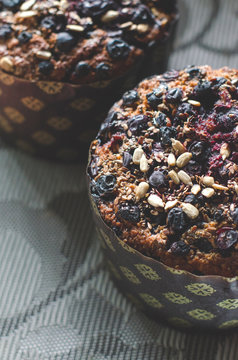 Panettone whit blueberry and seeds paneton