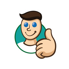 Icon sticker indicating emotion person be all right, okay, perfect. Ideal for educational and institutional materials