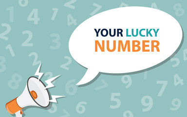 your lucky number quote sing board with loudspeaker and numbers spread