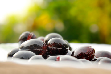 grape and green background