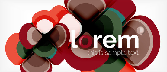 Round triangles geometric shapes composition