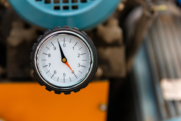 Industrial pressure meter. Pressure guage of air compressor