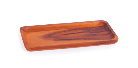 Wood plate on white background