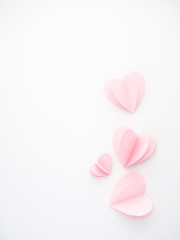 creative love pink paper hearts