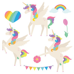 Fototapeta premium Unicorn vector cartoon illustration