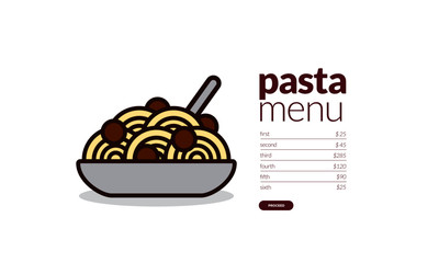 Pasta Menu Vector Illustration