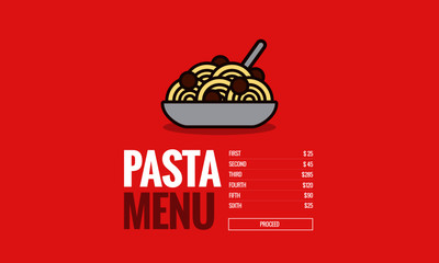 Pasta Menu Vector Illustration