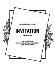 save the date invitation card design floral hand draw vector art
