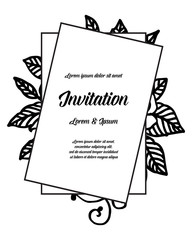 save the date invitation card design floral hand draw vector art