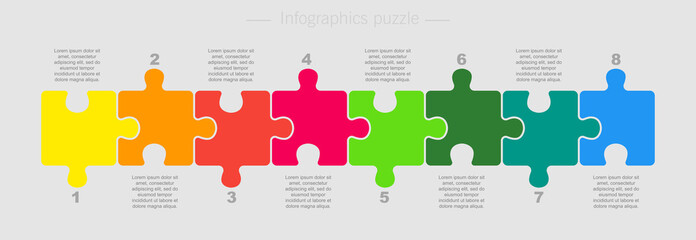 Puzzle Eight Pieces Part for Business Presentation