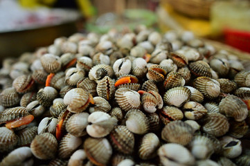 Phnom Penh, Cambodia. - June 21, 2018 : The food market in Phnom Penh.