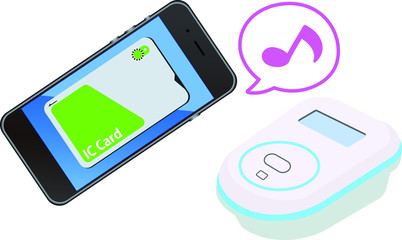 Payment of electronic money by realistic black smartphone