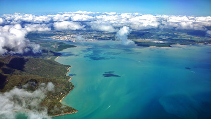 Fototapeta na wymiar Cairns city and Trinity Inlet aerial photo.