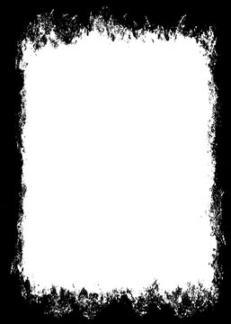 Decorative Black and White Photo Frame. Type Text Inside, Use as Overlay or for Layer Mask.