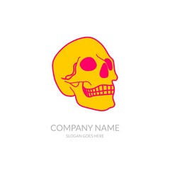 Skull Vector Icon Outline Community Business Company Stock Logo Design Template