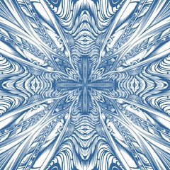Abstract Cross Kaleidoscope Isolated On White Background Vector. Seamless endless pattern.