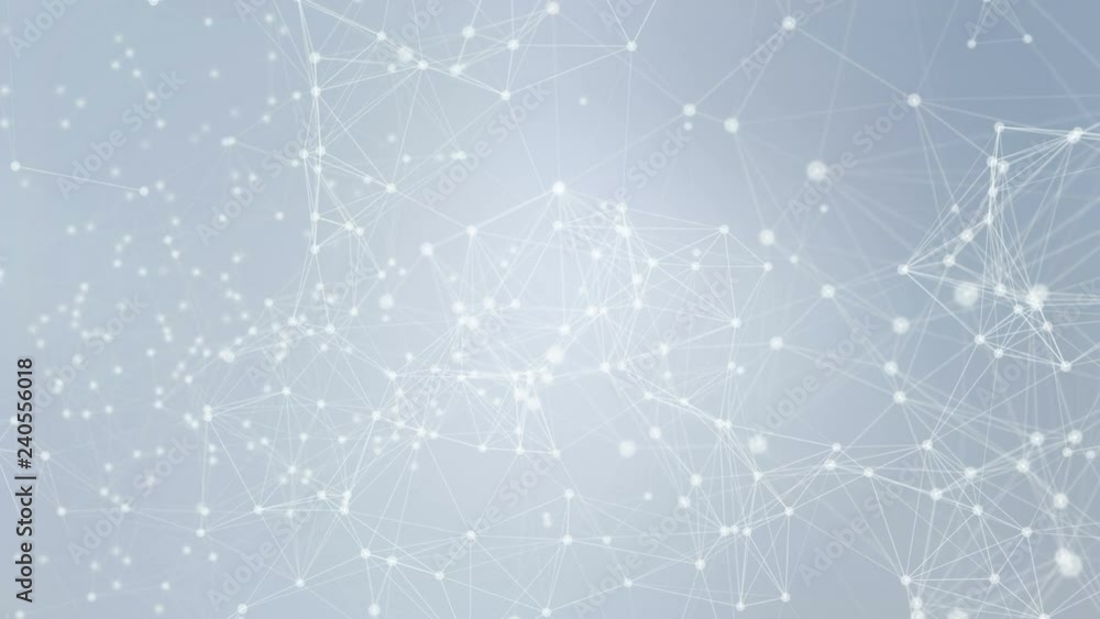 Poster white digital data and network connection triangle lines and spheres in futuristic technology concep