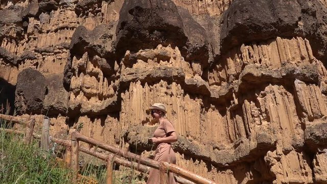 Female Tourist Visiting Pha Chor Canyon in Northern Thailand