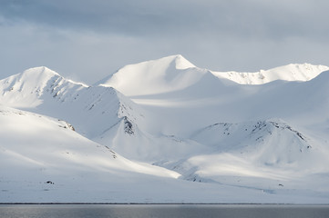 Svalbard Snow covered Mountain