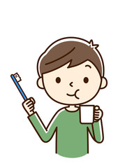 口をゆすぐ　男の子