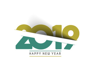Happy New Year 2019 Text Design  Patter, Vector illustration.