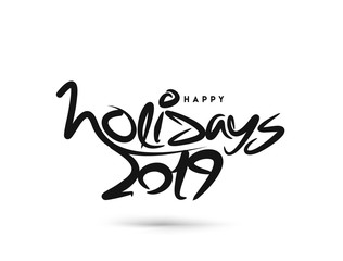 Holidays 2019 typography font design pattern, Vector illustration.