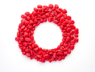 Creative red stone on white
