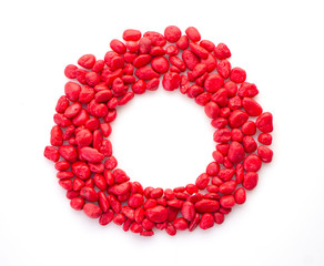 Creative red stone on white