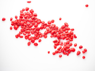 Creative red stone on white