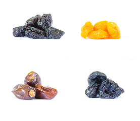 isolated dried fruits 