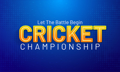 Cricket Championship text on glossy blue background.