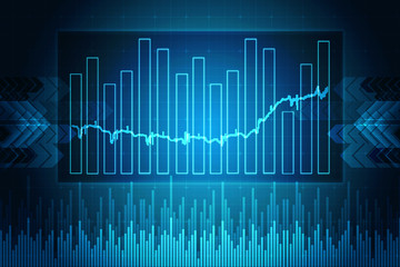 2d rendering Stock market online business concept. business Graph 