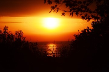 Beautiful sunrise silhouette