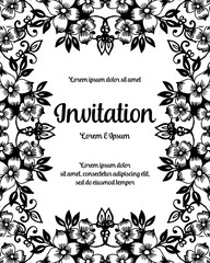 Romantic wreath for invitation card vector illustration