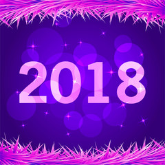 Greeting card for new year. A festive poster with the text and spangles which shine. Design concept element for presentations, leaflets, postcards and posters.Celebrate brochure vector
