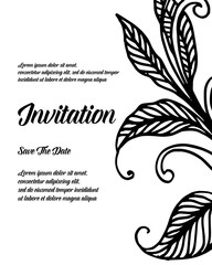 Wedding ornament concept flower hand draw vector art