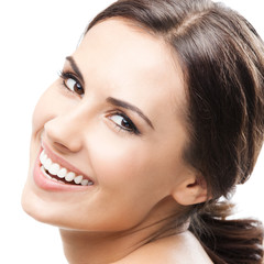 Obraz premium Portrait of beautiful woman, on white